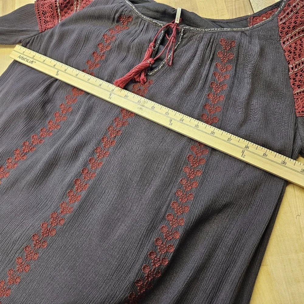 Free People Oversized Boho Crochet Lace Tunic Dress Medium GB975119105